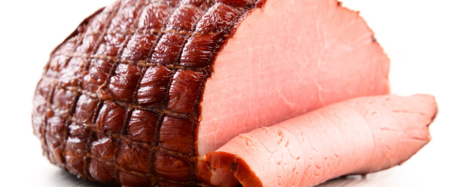 Piece,Of,Ham,Isolated,On,White,Background.,Meatworks,Product