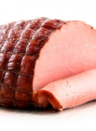 Piece,Of,Ham,Isolated,On,White,Background.,Meatworks,Product