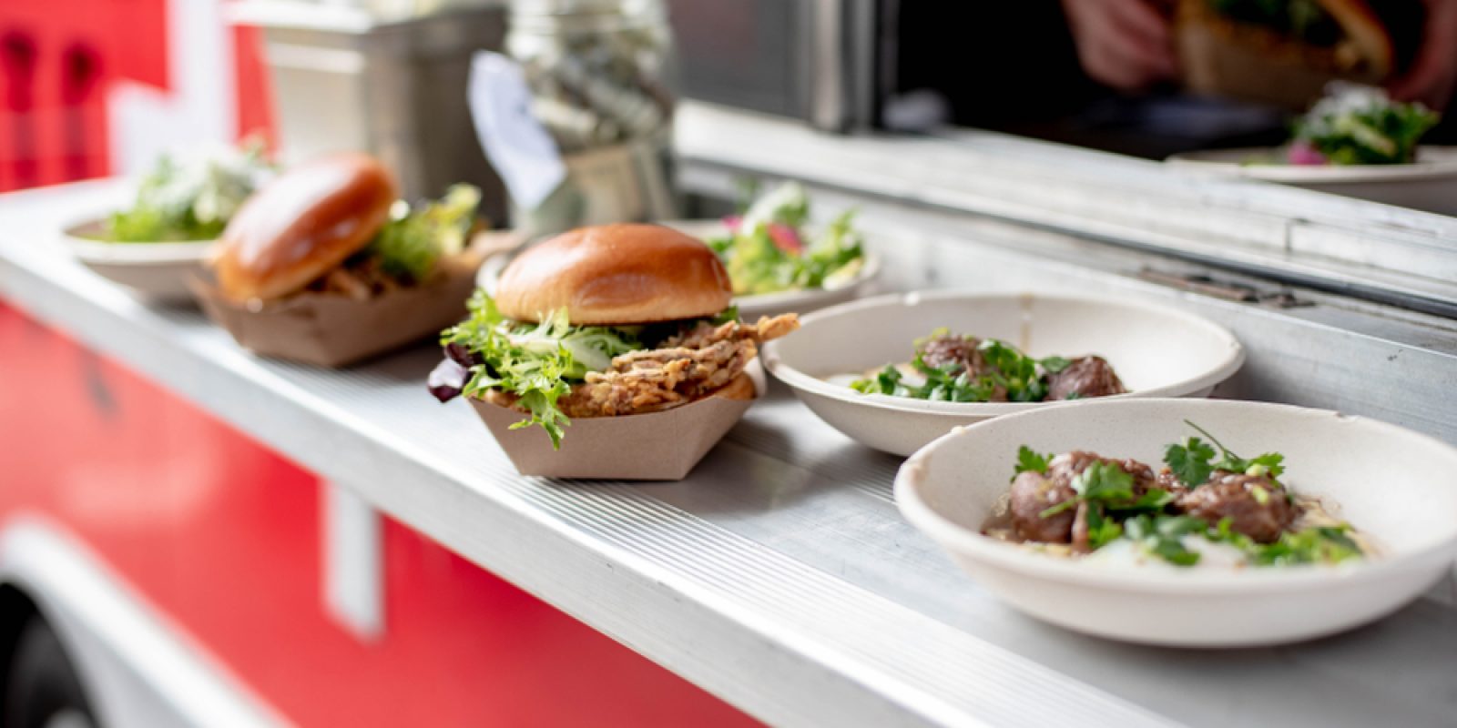 Arrangement,Of,Local,Food,From,Foodtruck