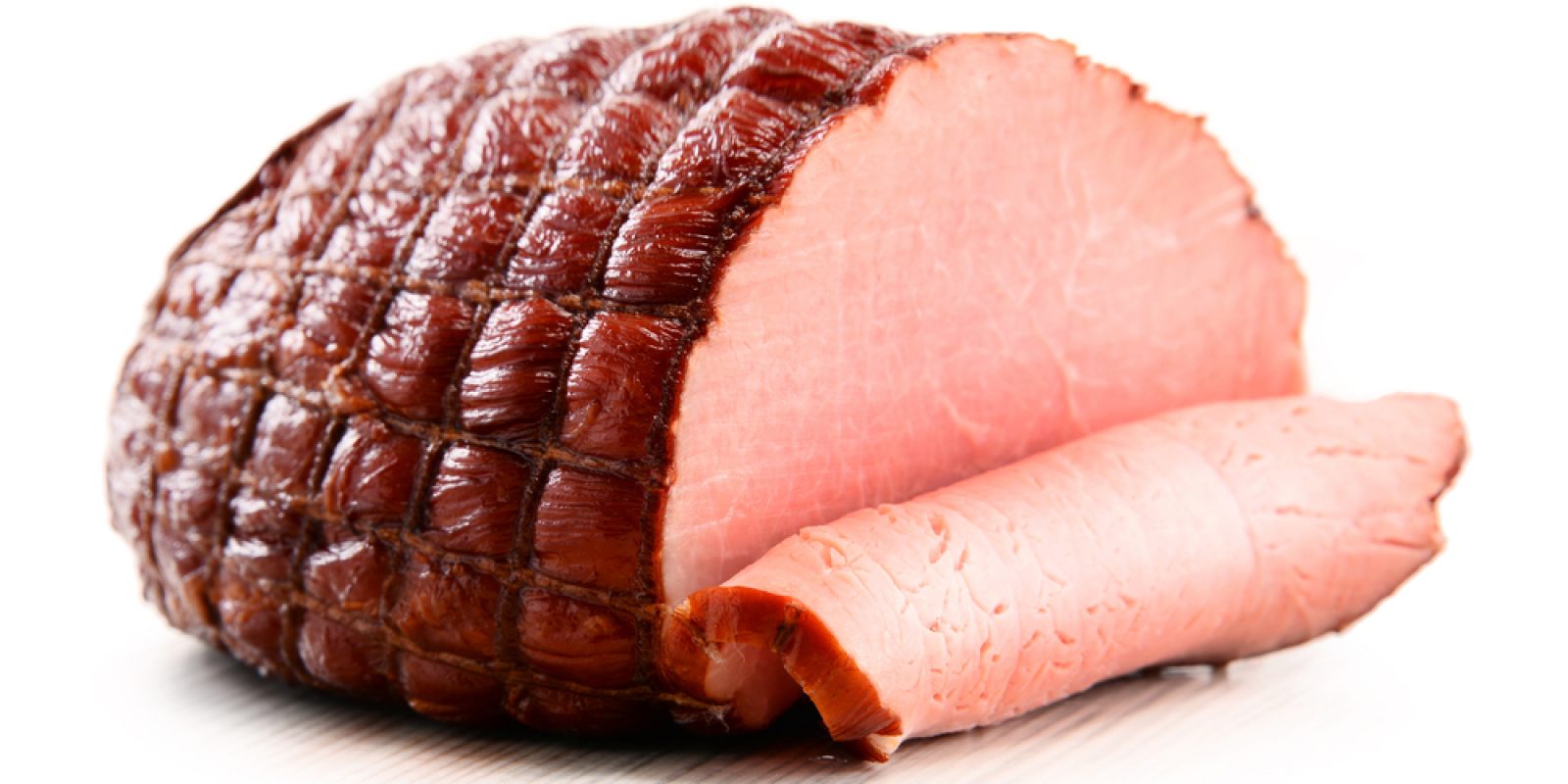 Piece,Of,Ham,Isolated,On,White,Background.,Meatworks,Product